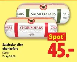 Lidl Salsiccia- eller chorizofars tilbud