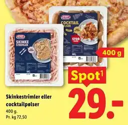 Lidl Skinkestrimler eller cocktailpølser tilbud