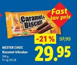 Lidl MISTER CHOC Karamel-kiksebar tilbud