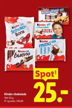 Lidl Kinder chokolade tilbud