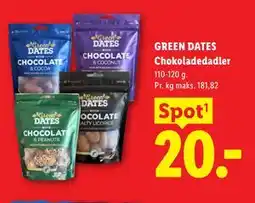 Lidl GREEN DATES Chokoladedadler tilbud