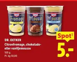 Lidl DR. OETKER Citronfromage, chokolade- eller vaniljemousse tilbud