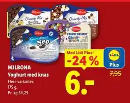 Lidl MILBONA Yoghurt med knas, App-pris tilbud
