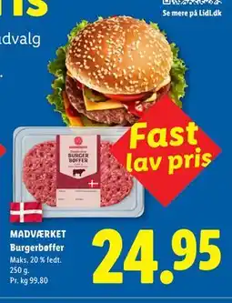 Lidl MADVÆRKET Burgerbøffer tilbud