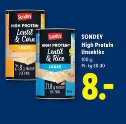 Lidl SONDEY High Protein linsekiks tilbud