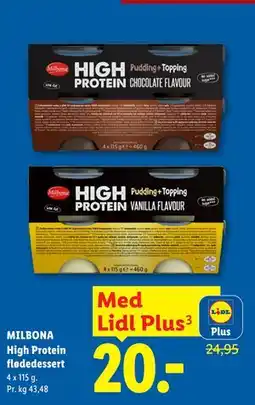 Lidl MILBONA High Protein flødedessert, App-pris tilbud
