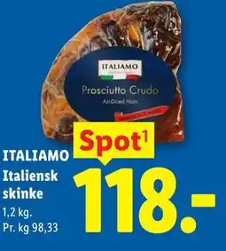 Lidl ITALIAMO Italiensk skinke tilbud