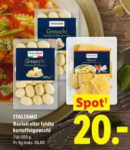 Lidl ITALIAMO Ravioli eller fyldte kartoffelgnocchi tilbud