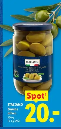 Lidl ITALIAMO Grønne oliven tilbud