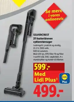 Lidl SILVERCREST 2i1 batteridreven cyklonstøvsuger tilbud