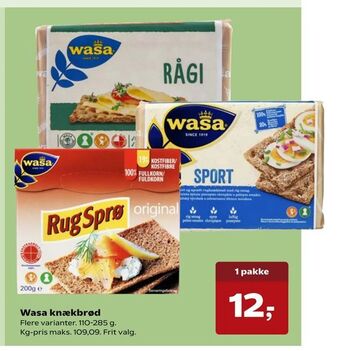 SuperBrugsen Wasa knækbrød tilbud