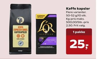 SuperBrugsen Kaffe kapsler tilbud