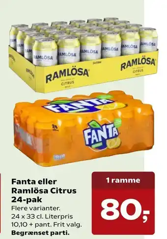 SuperBrugsen Fanta eller Ramlösa Citrus tilbud