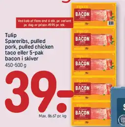 REMA 1000 Tulip 5-pak bacon i skiver tilbud
