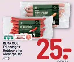 REMA 1000 REMA 1000 Frilandsgris Hotdog- eller wienerpølser tilbud
