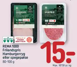 REMA 1000 REMA 1000 Frilandsgris Hamburgerryg eller spegepølse tilbud
