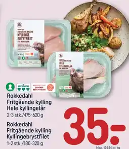 REMA 1000 Rokkedahl Fritgående kylling - hele kyllingelår / kyllingebrystfilet tilbud
