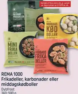 REMA 1000 REMA 1000 Frikadeller, karbonader eller middagskødboller tilbud