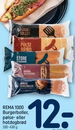 REMA 1000 REMA1000 Burgerboller / pølse- eller hotdogbrød tilbud