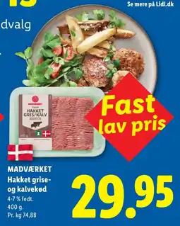 Lidl Madværket Hakket grise- og kalvekød tilbud