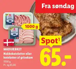 Lidl Madværket nakkekoteletter eller koteletter af grisekam tilbud