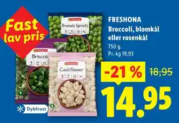 Lidl Freshona Broccoli, blomkål eller rosenkål tilbud