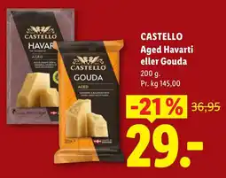 Lidl Castello Aged Havarti eller Gouda tilbud