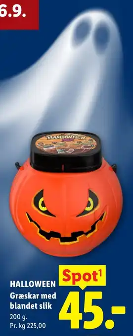 Lidl Halloween Græskar med blandet slik tilbud