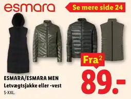 Lidl Esmara/esmara men letvægtsjakke eller -vest tilbud