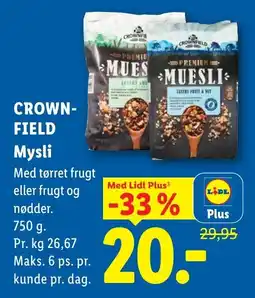 Lidl Crownfield Mysli tilbud