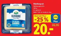 Lidl Arla Klovborg ost tilbud
