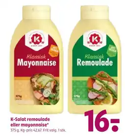 Coop 365 K-Salat remoulade eller mayonnaise tilbud