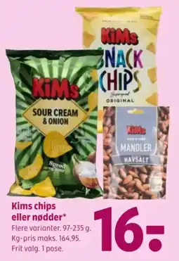 Coop 365 Kims chips eller nødder tilbud