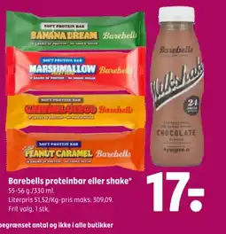 Coop 365 Barebells proteinbar eller shake tilbud