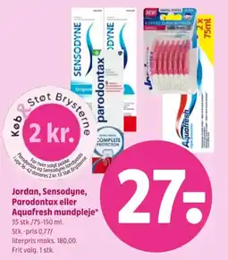 Coop 365 Jordan, Sensodyne, Parodontax eller Aquafresh mundpleje tilbud