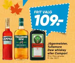 Bilka Jägermeister Tullamore Dew whiskey Campari tilbud