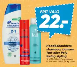 Bilka Head&shoulders shampoo, balsam, Taft eller Poly Swing styling tilbud
