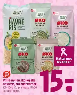 Coop 365 Valsemøllen økologiske havreris, frø eller kerner tilbud