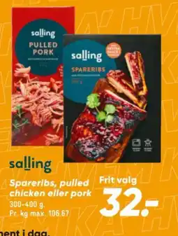 Bilka Salling spareribs, pulled chicken eller pork tilbud