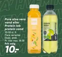 Bilka Pure aloe vera vand eller Protein lab protein vand tilbud