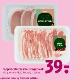Coop 365 Coop koteletter eller stegeflæsk tilbud