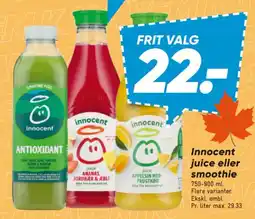 Bilka Innocent juice eller smoothie tilbud