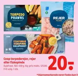 Coop 365 Coop torpedorejer, rejer eller fiskepinde tilbud