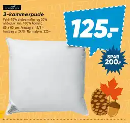 Bilka Nordisk Fjer 3-kammerpude tilbud