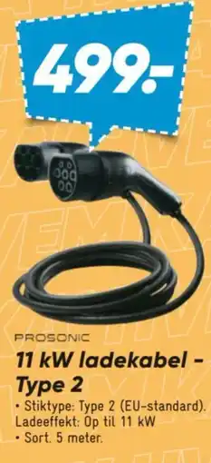 Bilka Prosonic 11 kW ladekabel - Type 2 tilbud
