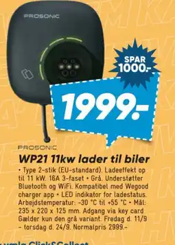 Bilka Prosonic WP21 11kw lader til biler tilbud