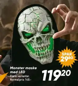 Bilka Monster maske med LED tilbud