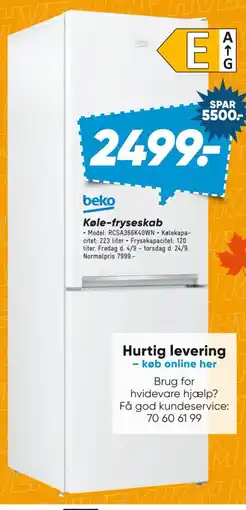 Bilka Beko Køle-fryseskab tilbud