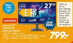 Bilka Lenovo LOQ 27" gaming skærm tilbud