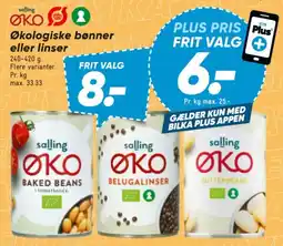 Bilka Salling ØKO økologiske bønner eller linser tilbud